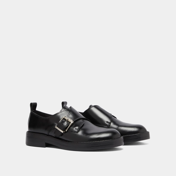 Derbies à boucles ajustables en cuir glacé noir | ARCHIBALD | Jonak