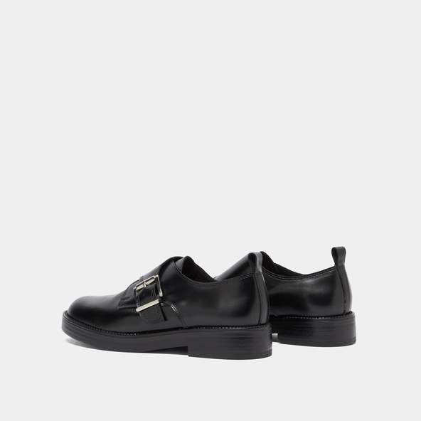 Derbies à boucles ajustables en cuir glacé noir | ARCHIBALD | Jonak