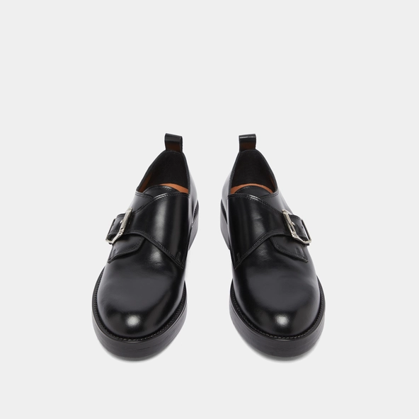 Derbies à boucles ajustables en cuir glacé noir | ARCHIBALD | Jonak