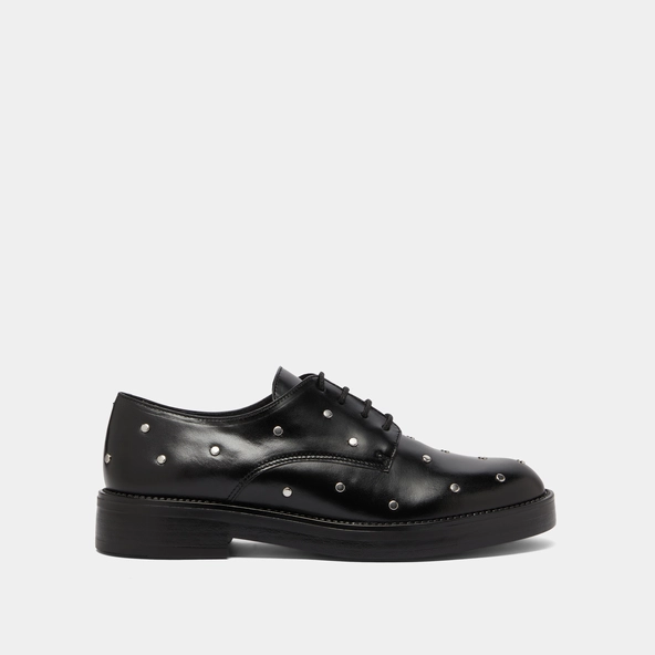 Derbies à détails argentés en cuir noir | ASTOU | Jonak