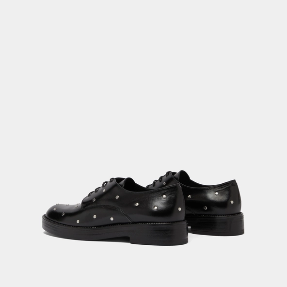Derbies à détails argentés en cuir noir | ASTOU | Jonak