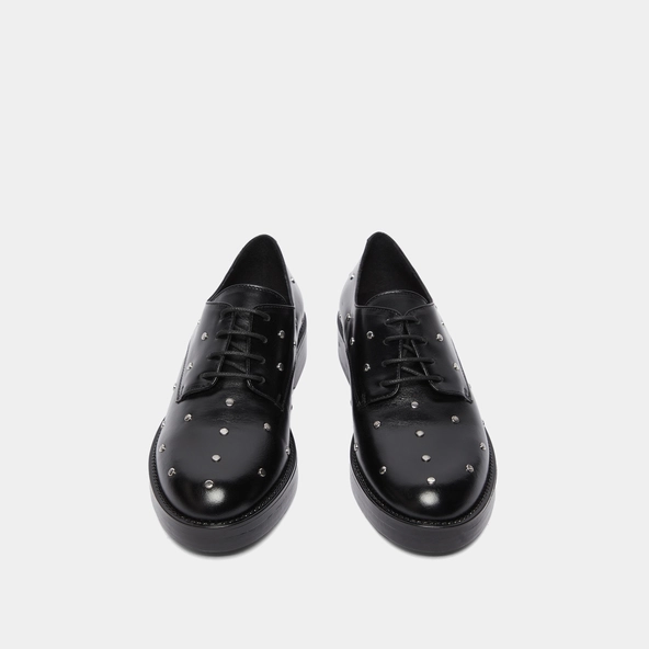 Derbies à détails argentés en cuir noir | ASTOU | Jonak