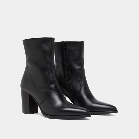 Bottines à talons en cuir noir | PERLE | Jonak