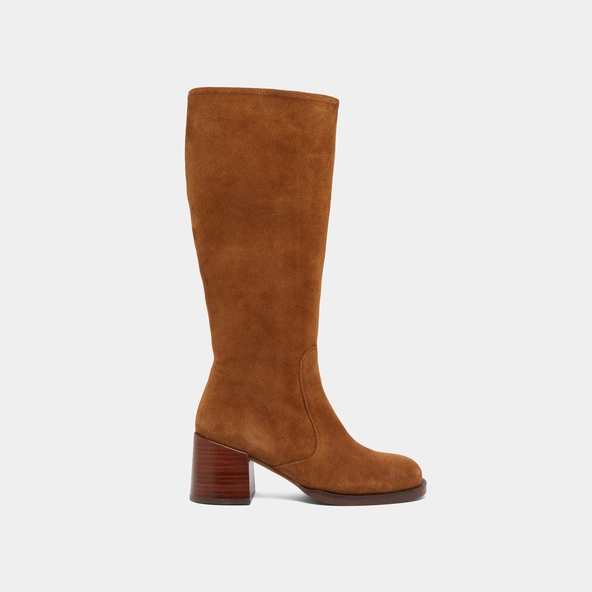 Bottes à talons et bouts arrondis en croute cognac | BIENVENUE | Jonak