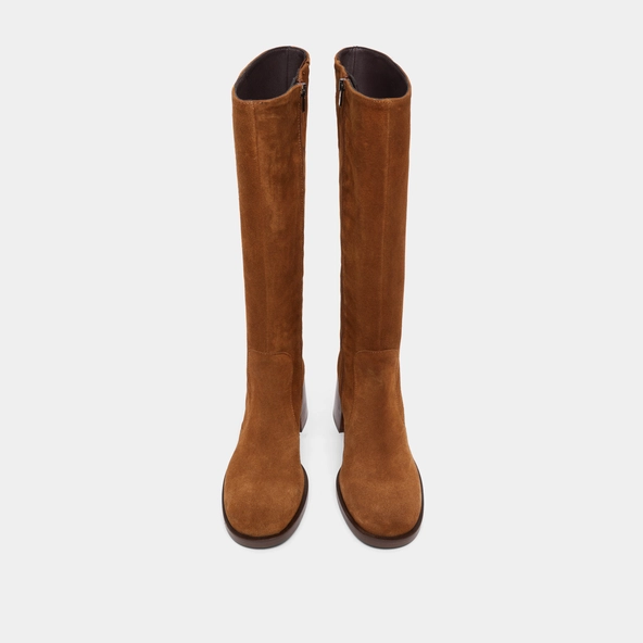 Bottes à talons et bouts arrondis en croute cognac | BIENVENUE | Jonak