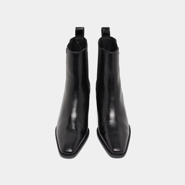 Bottines à talons biseautés et bouts poi... en cuir noir | BIRKIN | Jonak