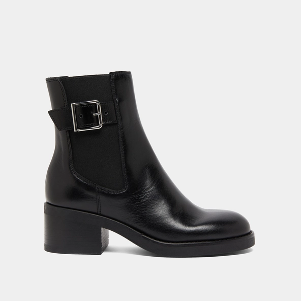 Boots à élastiques et boucles ajustables... en cuir noir | BOULOU | Jonak