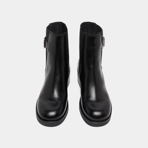 Boots à élastiques et boucles ajustables... en cuir noir | BOULOU | Jonak