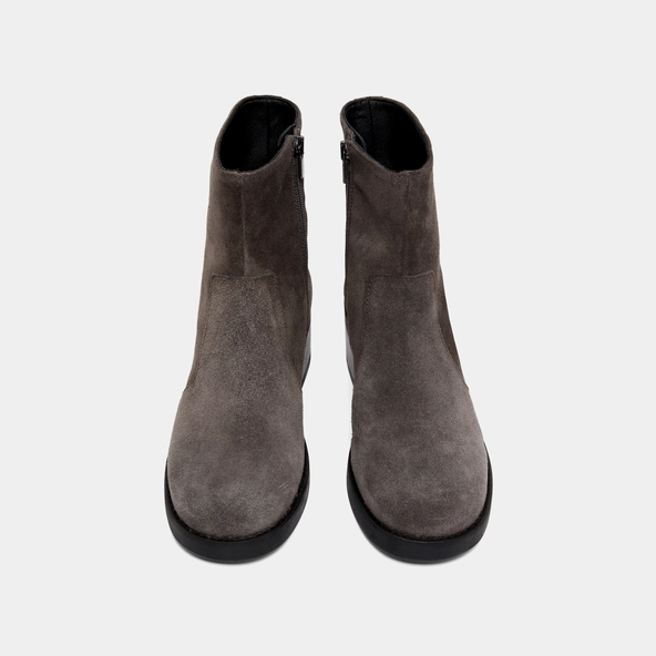 Boots à talons droits en croute grise | BUENA | Jonak