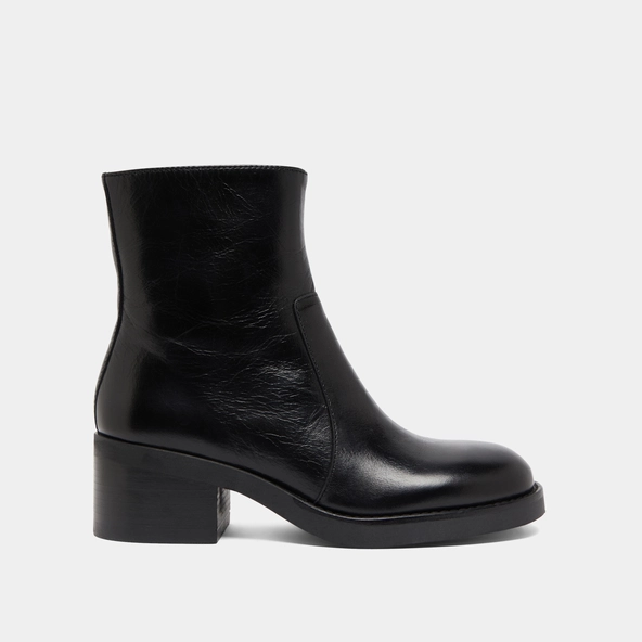 Boots à talons droits en cuir vieilli noir | BUENA | Jonak