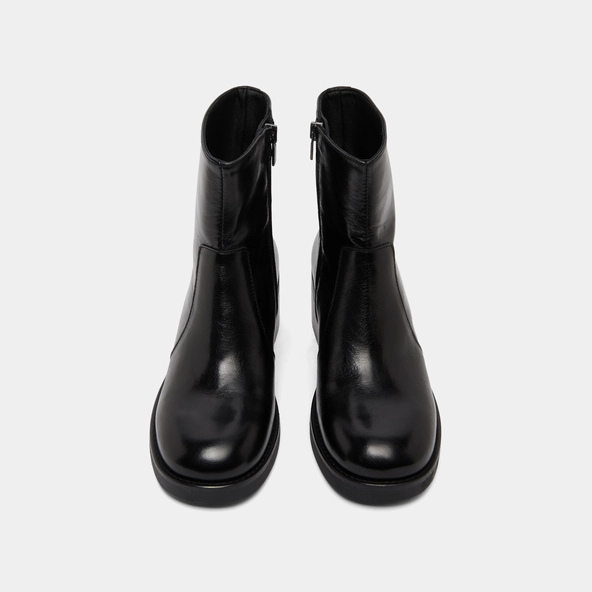 Boots à talons droits en cuir vieilli noir | BUENA | Jonak