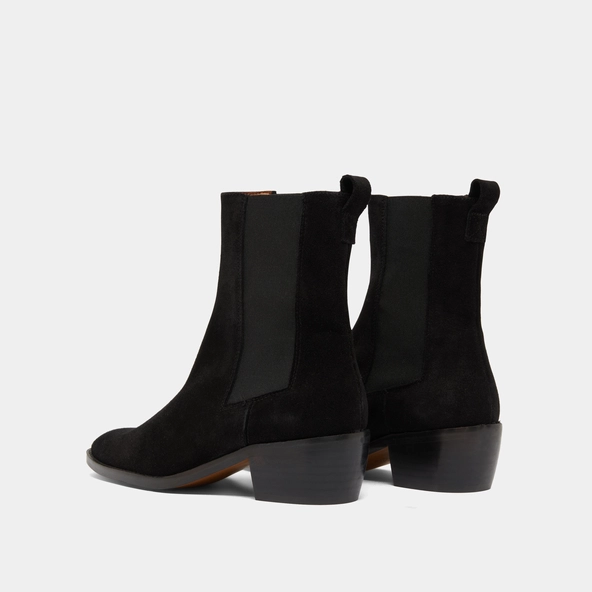 Boots &agrave; &eacute;lastiques en croute noire | MAEVA | Jonak