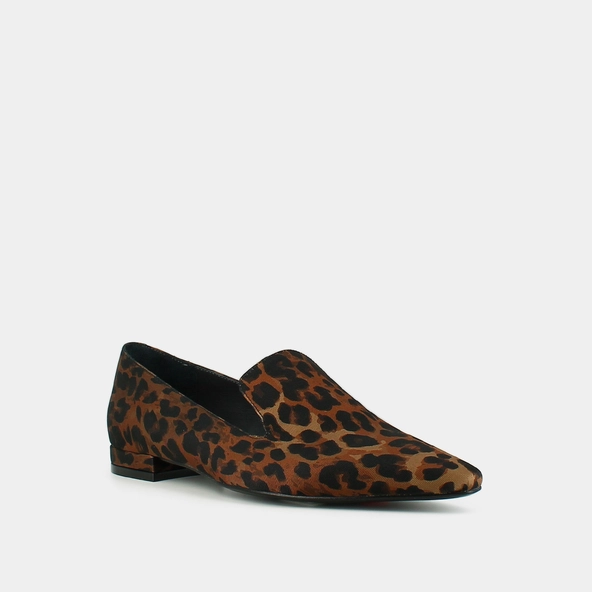 Ballerines à pattes en textile léopard marron | DANTESSE | Jonak