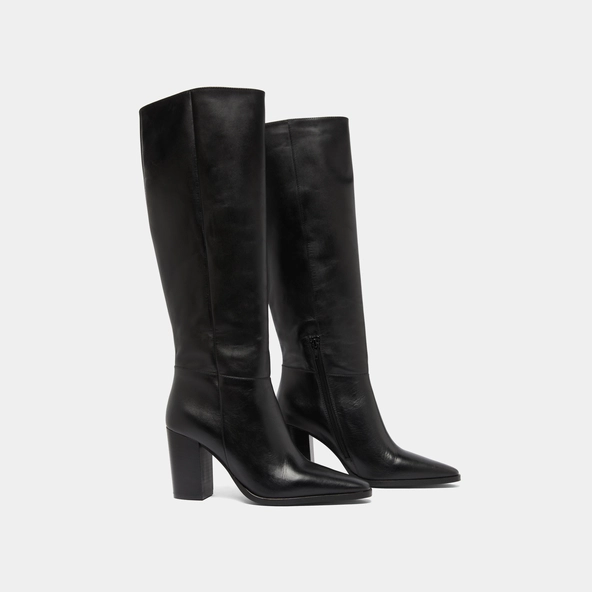 Bottes &agrave; bouts pointus en cuir noir | PLUME | Jonak