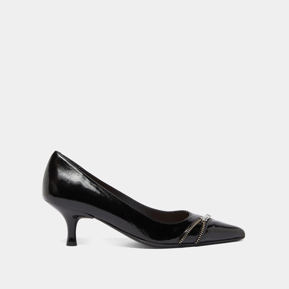 Escarpins &agrave; fermetures &eacute;clairs en cuir brillant noir | DANIELA | Jonak