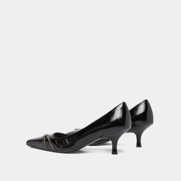 Escarpins &agrave; fermetures &eacute;clairs en cuir brillant noir | DANIELA | Jonak
