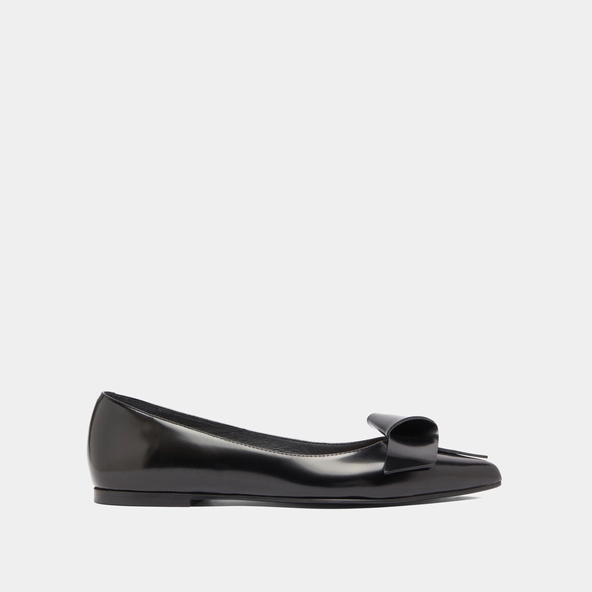 Ballerines à bouts pointus en cuir glacé noir | DEMO | Jonak