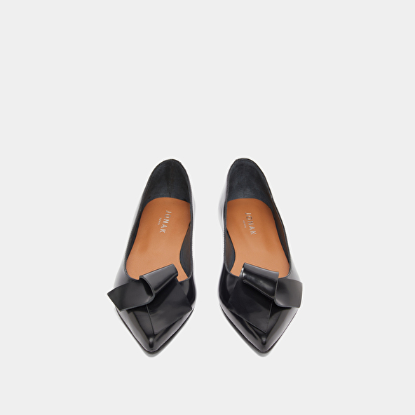 Ballerines à bouts pointus en cuir glacé noir | DEMO | Jonak