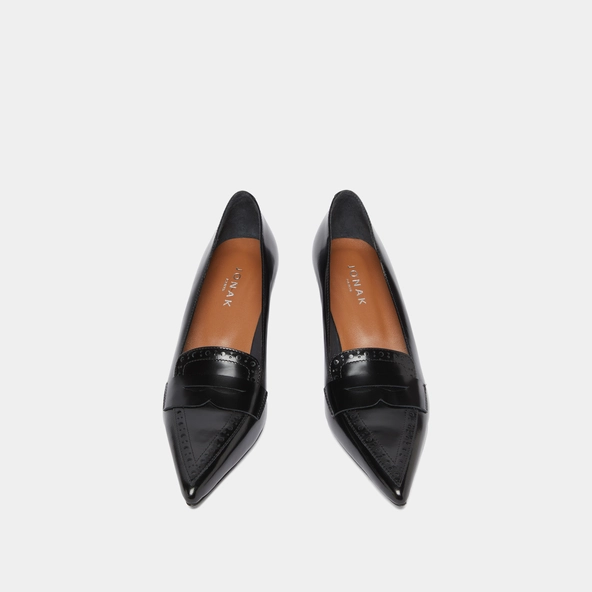 Escarpins à pattes en cuir glacé noir | DOLTO | Jonak