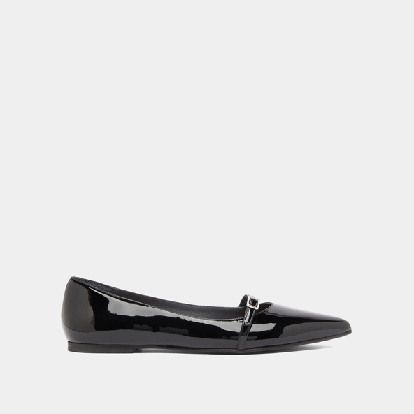 Ballerines à boucles ajustables en vernis noir | DOMEN | Jonak