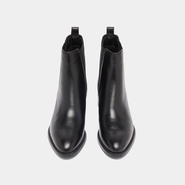 Bottines à élastiques triangulaires en cuir noir | CHILO | Jonak