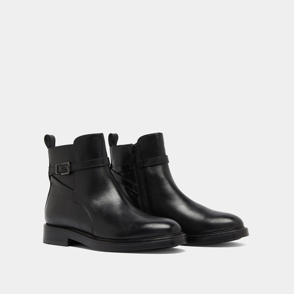 Boots à boucles en cuir noir | CLEA | Jonak