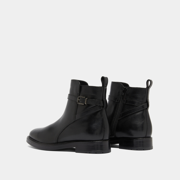 Bottines J.Crew Dean Pour Femme - Taille 7 (US), Couleur Noire En Cuir - Occasion, Style Booties Avec Fermeture éclair Et Boucles