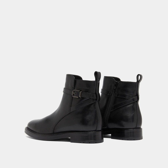 Boots à boucles en cuir noir | CLEA | Jonak