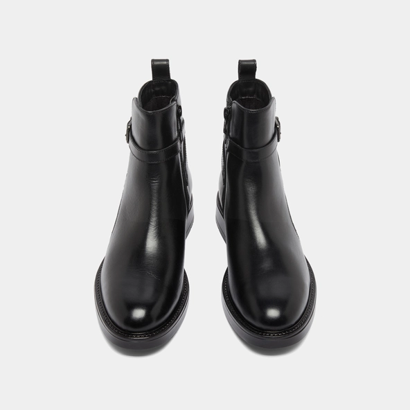 Boots à boucles en cuir noir | CLEA | Jonak