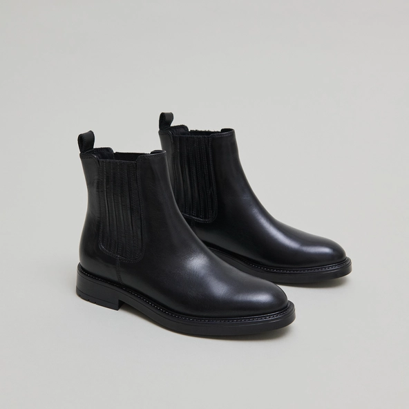 Boots à fronces en cuir noir | CLEANDRE | Jonak